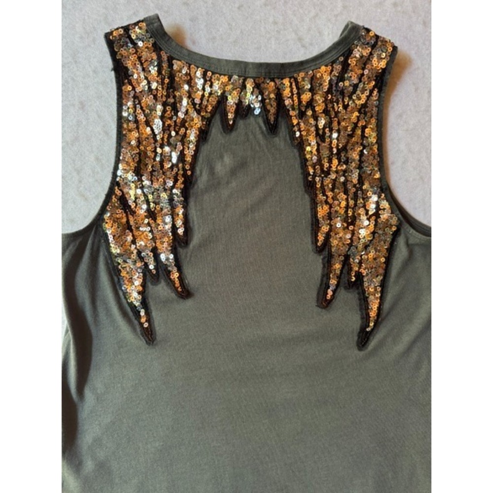 Express One Eleven Women's Sequined Sequin Wings Tank Top Sleeveless Sz MED - Picture 2 of 10